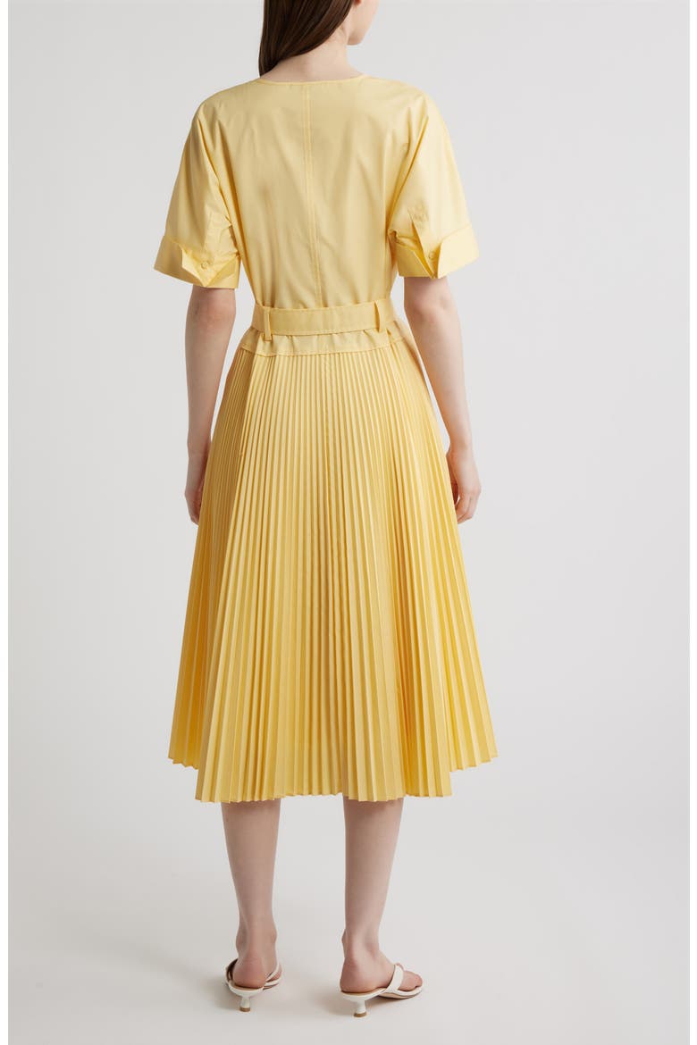 Loretta Pleated Midi Dress, Alternate, color, CHAMOMILLE