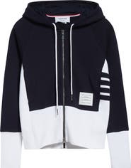 Thom Browne 4-Bar Colorblock French Terry Zip Hoodie