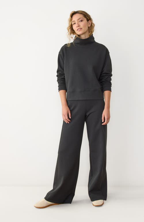 Marine Layer Nova Mock Neck Sweatshirt In Black