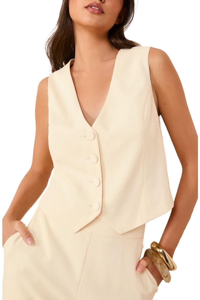 Crosshatch Textured Vest, Main, color, CREAM