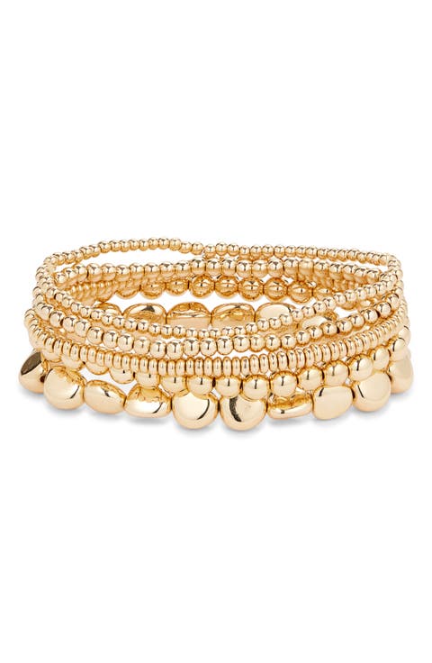 Set of 5 Beaded Stretch Bracelets