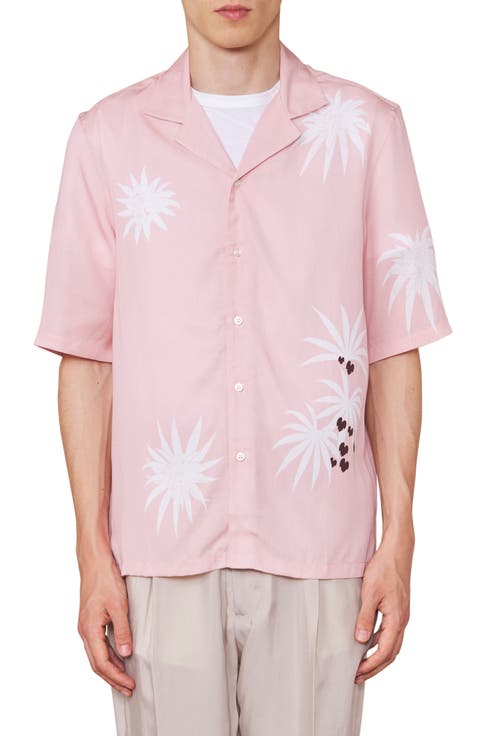 Eren Palm Tree Short Sleeve Button-Up Shirt