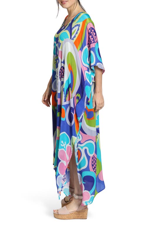 Apny Print Midi Caftan In Multi
