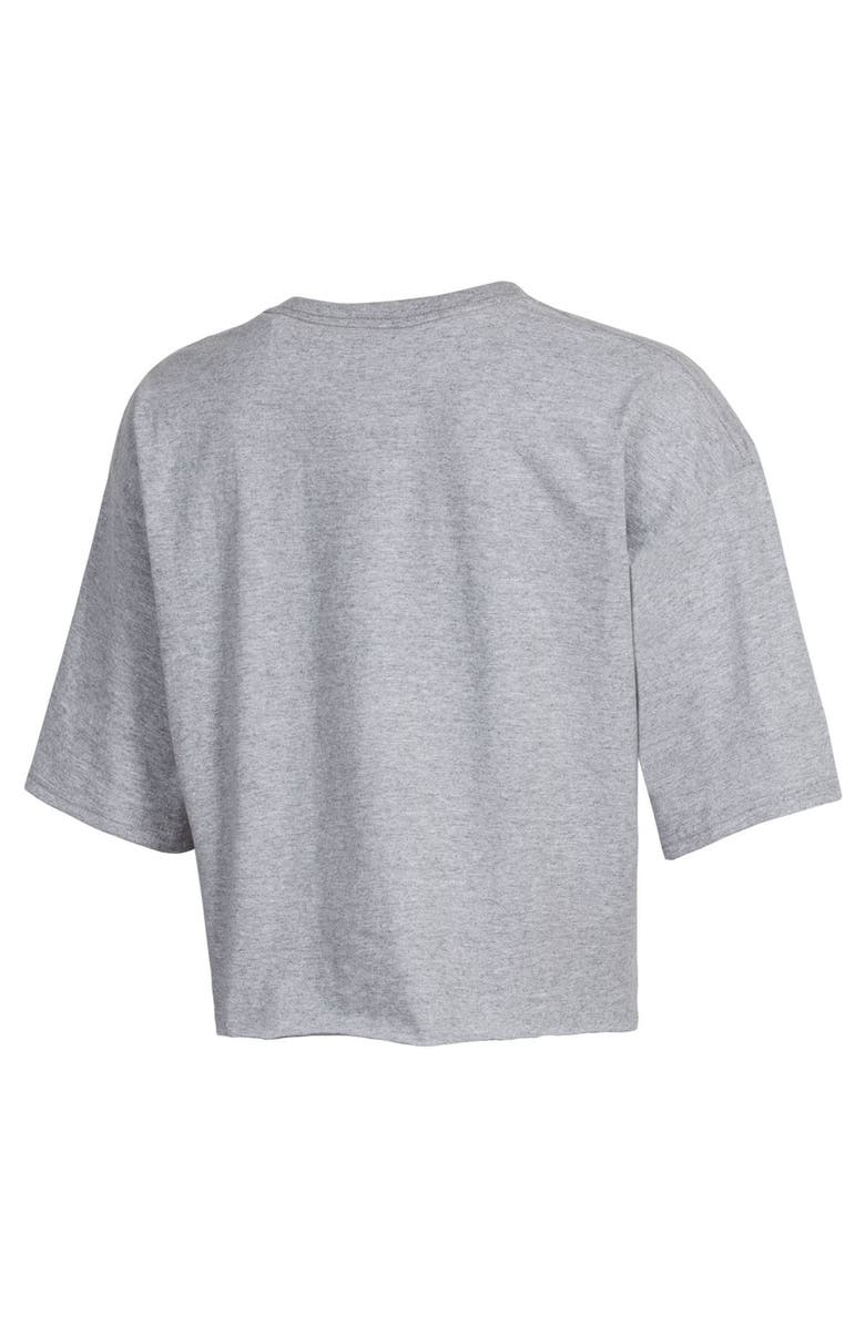 Champion Women's Champion Heather Gray Michigan Wolverines Boyfriend Cropped T-Shirt, Alternate, color, Gray