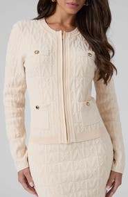 Marciano Naliya Logo Zip Cardigan