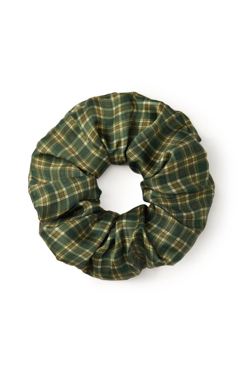 OLAH Grevelyn Silk Scrunchie, Main, color, Green