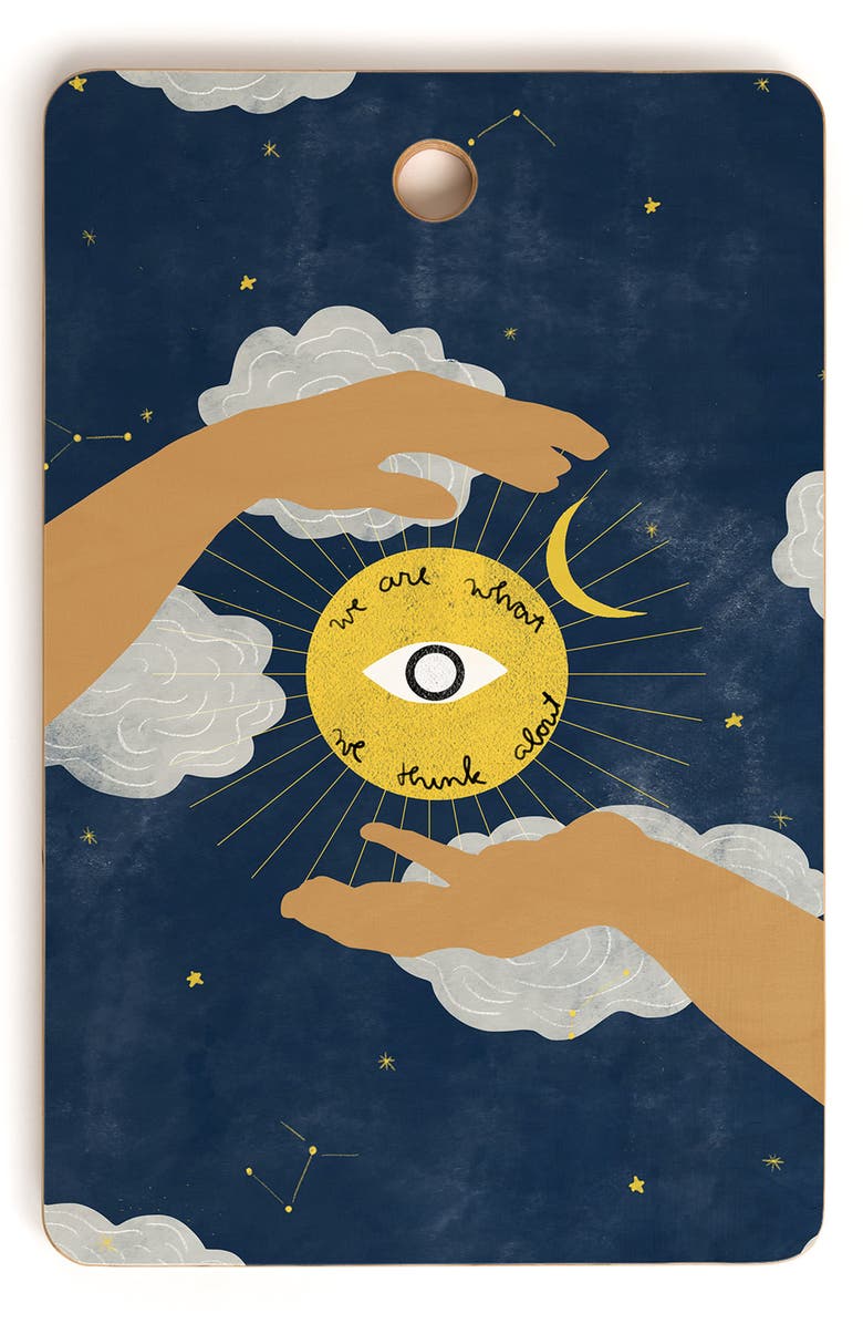 Deny Designs We Are What We Think About by Alja Horvat Cutting Board, Main, color, Blue