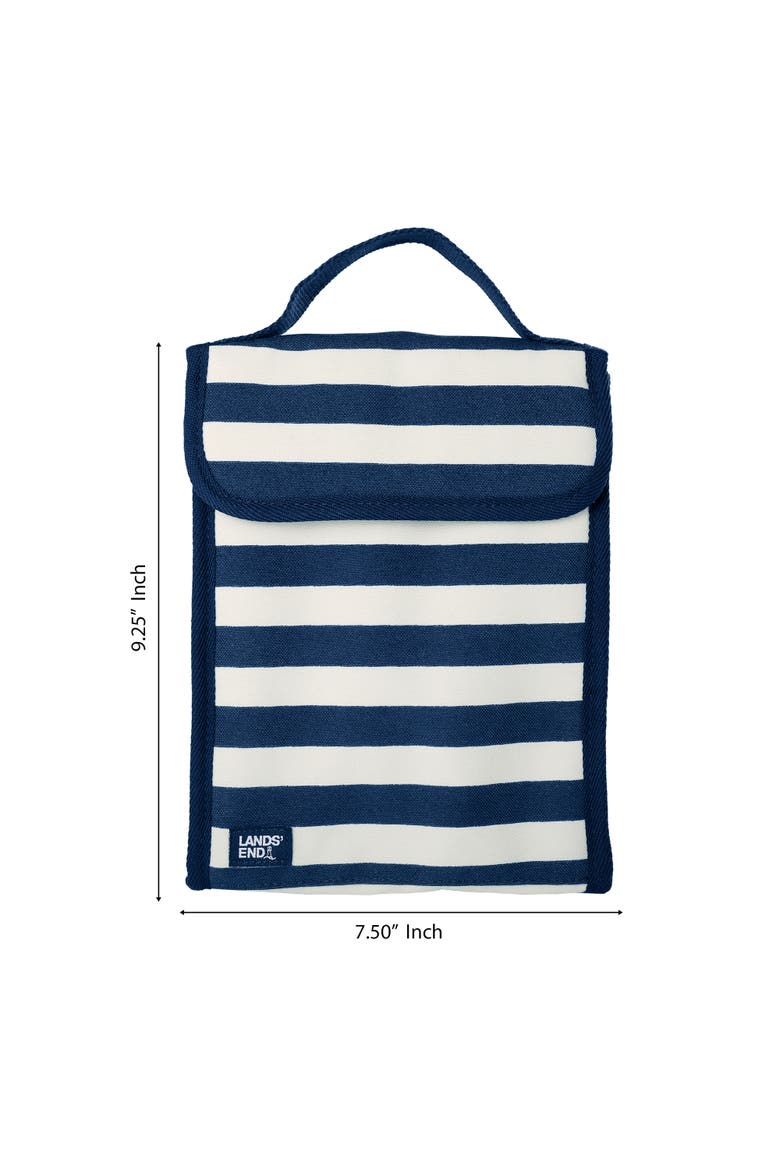 Small Cooler Bag Polyester Canvas, Soft Cooler Lunch Box, Alternate, color, Navy Stripe