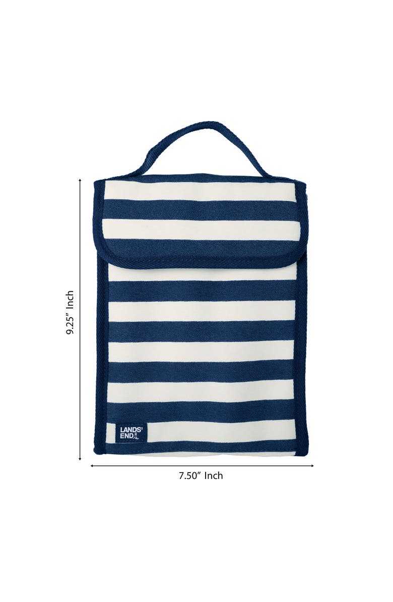 Lands' End Small Cooler Bag Polyester Canvas, Soft Cooler Lunch Box for Women and Men, Alternate, color, Navy