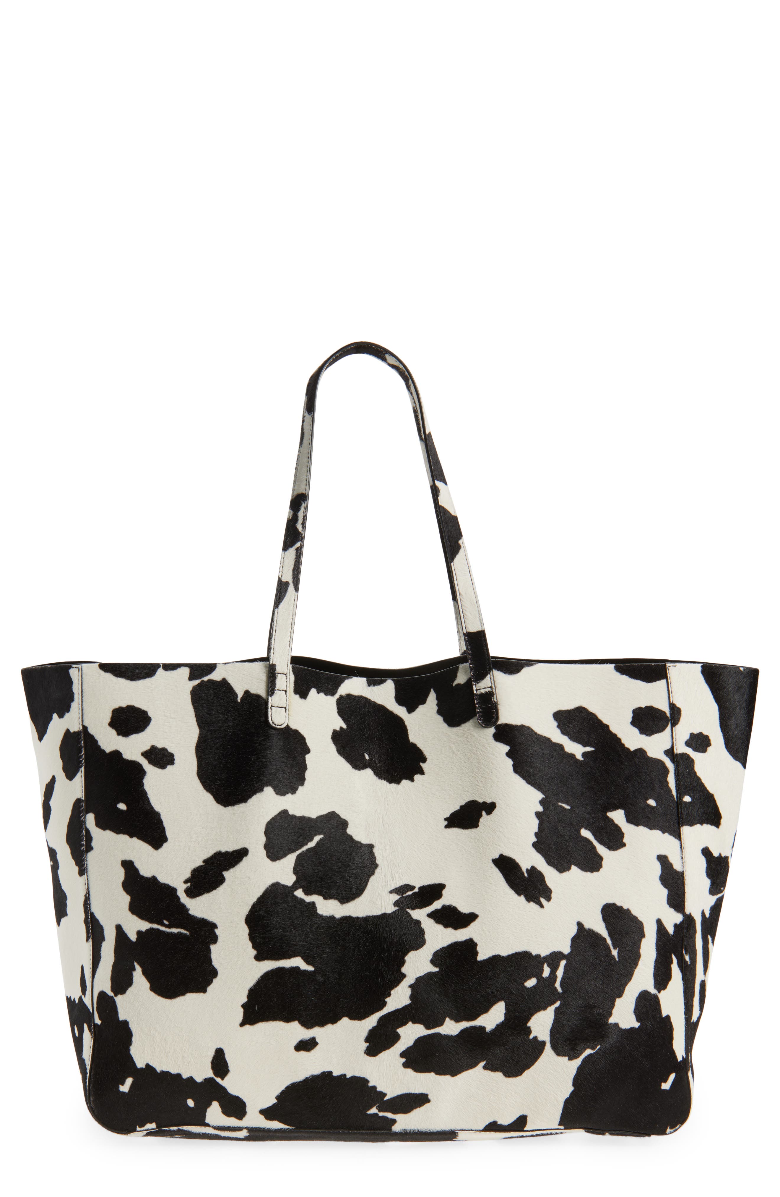 Mansur Gavriel Juno Calf Hair Tote, Main, color, Printed Pony Hair
