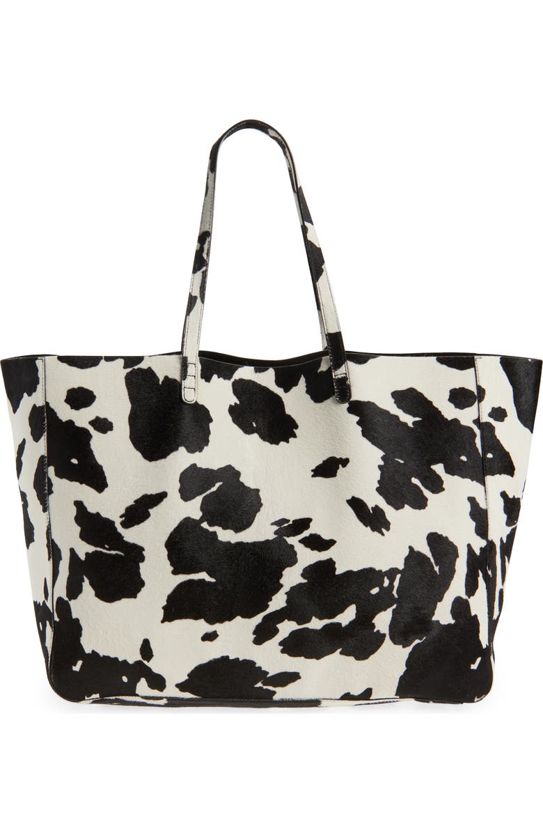 Mansur Gavriel Juno Calf Hair Tote, Main, color, Printed Pony Hair