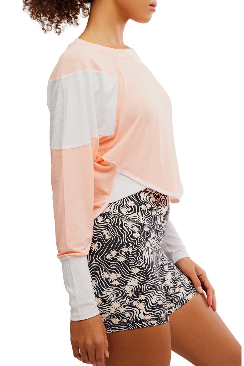 Spotlight Colorblock Long Sleeve Top, Alternate, color, PASTEL PEACH COMBO