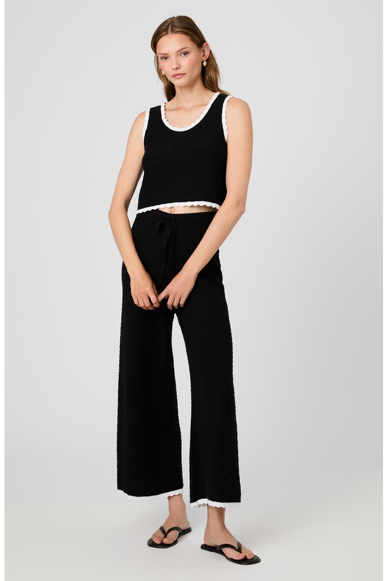Teddy Diamond Knit Tank, Alternate, color, BLACK-SUMMER WHITE
