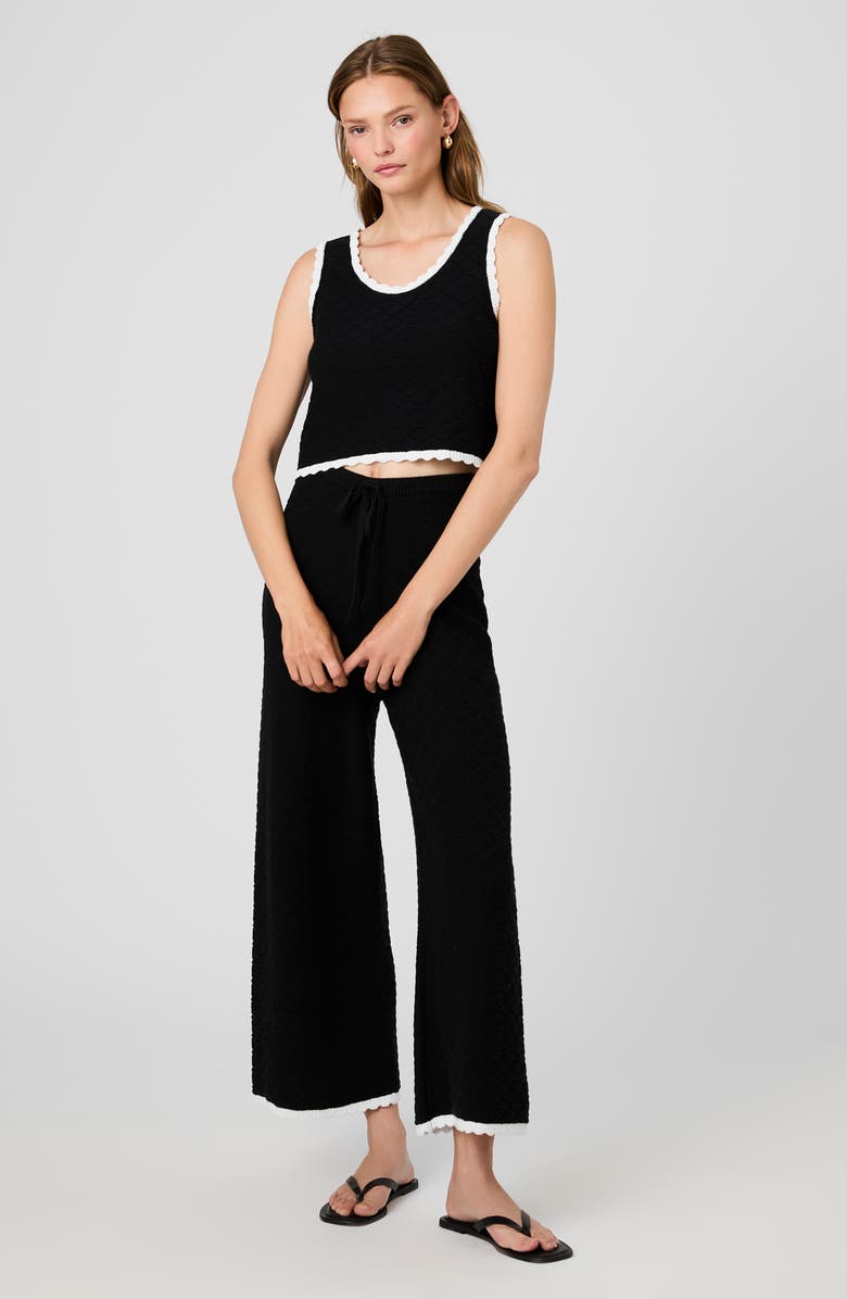 French Connection Teddy Diamond Knit Tank, Alternate, color, Black-Summer White