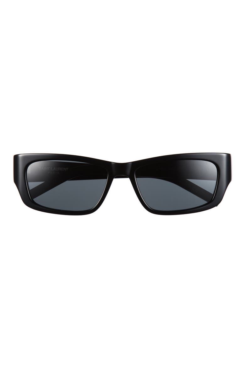 SL M182 Jazz 54mm Rectangle Sunglasses, Main, color, BLACK