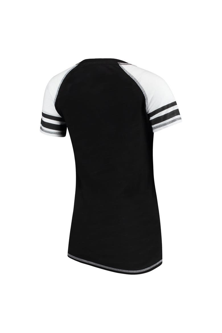 Women's Soft as a Grape Black San Francisco Giants Color Block V-Neck T-Shirt, Alternate, color, Black