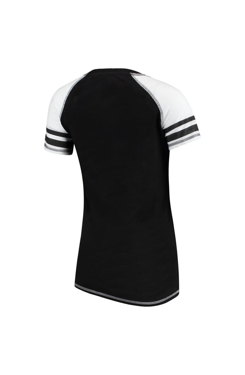 SOFT AS A GRAPE Women's Soft as a Grape Black San Francisco Giants Color Block V-Neck T-Shirt, Alternate, color,