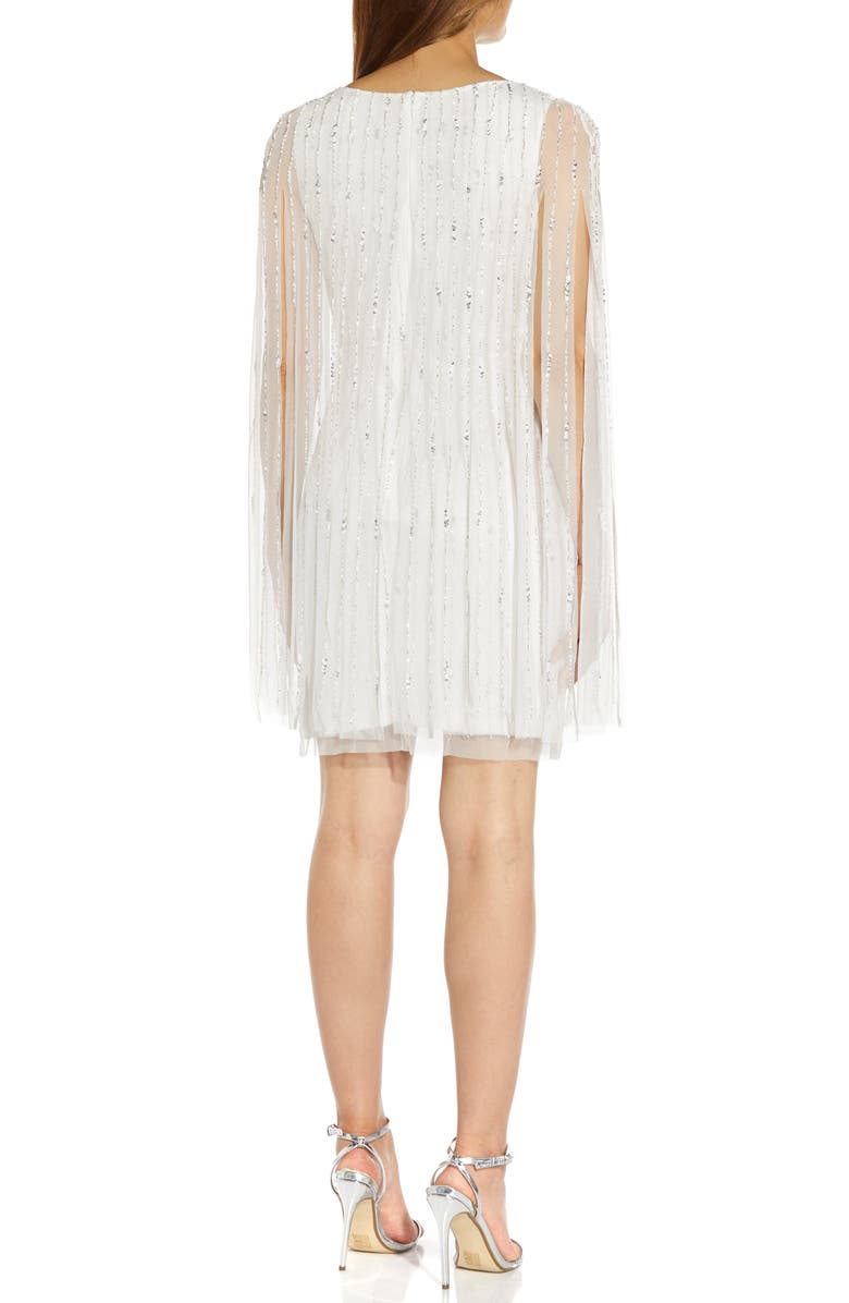 Adrianna Papell Beaded Cocktail Cape Dress, Alternate, color,