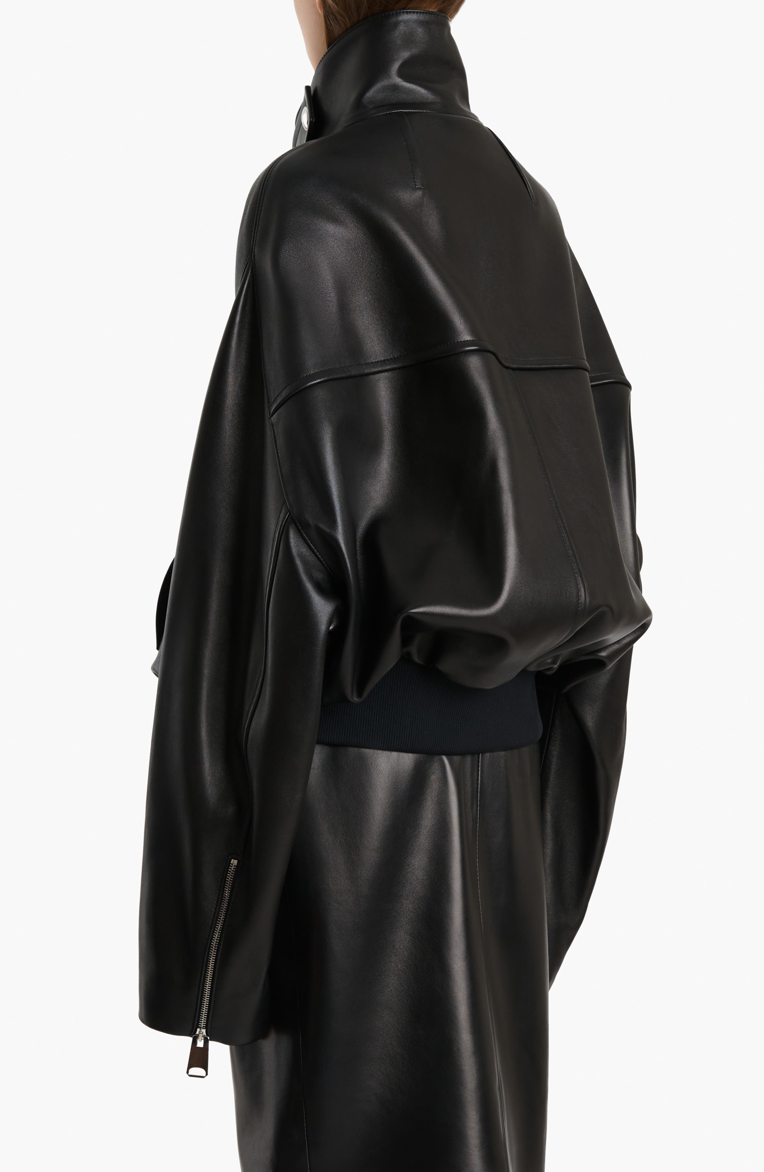 Hamett Leather Bomber Jacket - image 2