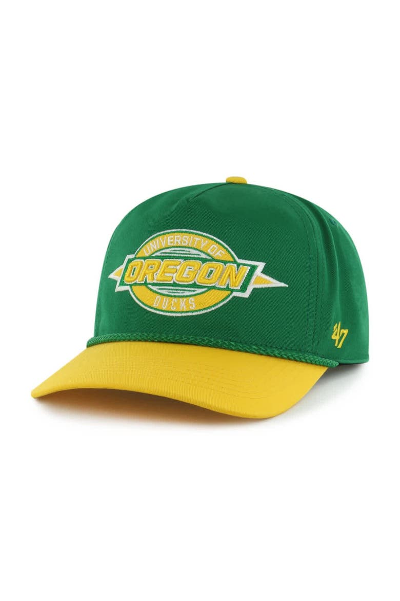 Youth '47  Green Oregon Ducks Frame Out Hitch Rope Adjustable Hat, Alternate, color, Green