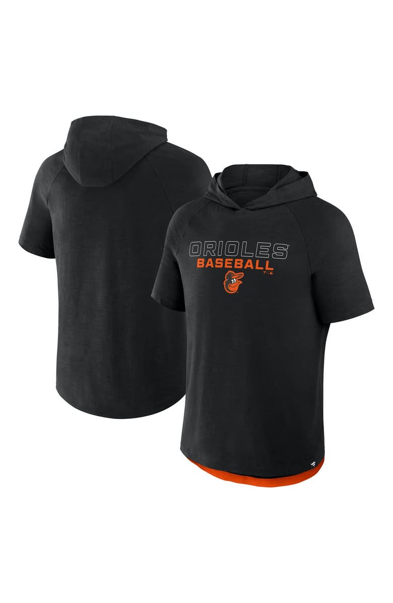 FANATICS Men's Fanatics Black Baltimore Orioles Clubhouse Optimal Play Raglan Hoodie T-Shirt, Alternate, color, Black