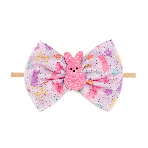 Lavender Easter Bunny Tulle Bow Baby Headband