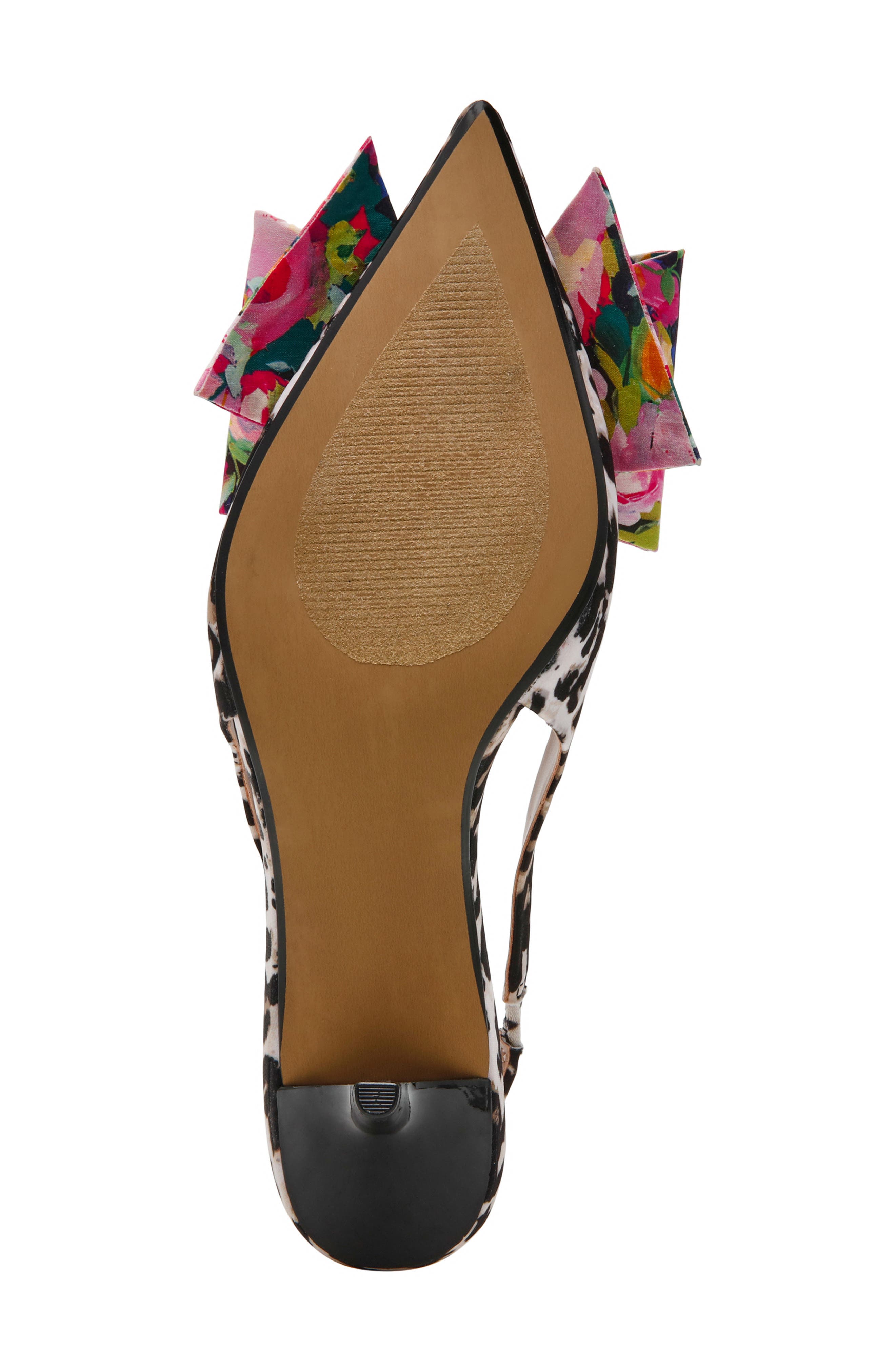 Betsey Johnson Claira Pointed Toe Slingback Pump, Alternate, color, Leopard Multi