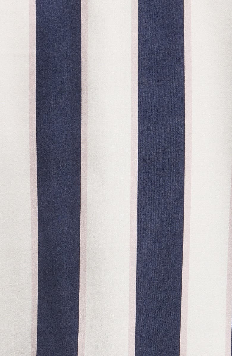 Nordstrom Tailored Stretch Silk Pajamas, Alternate, color, Navy Olivia Stripe