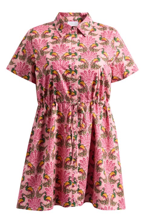 Kenda Peacock Shift Minidress (Plus)