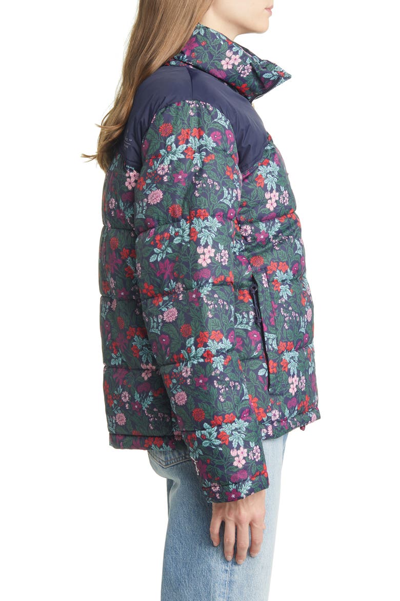 Elberry Floral Puffer Coat, Alternate, color, ART CRAFT FLORAL