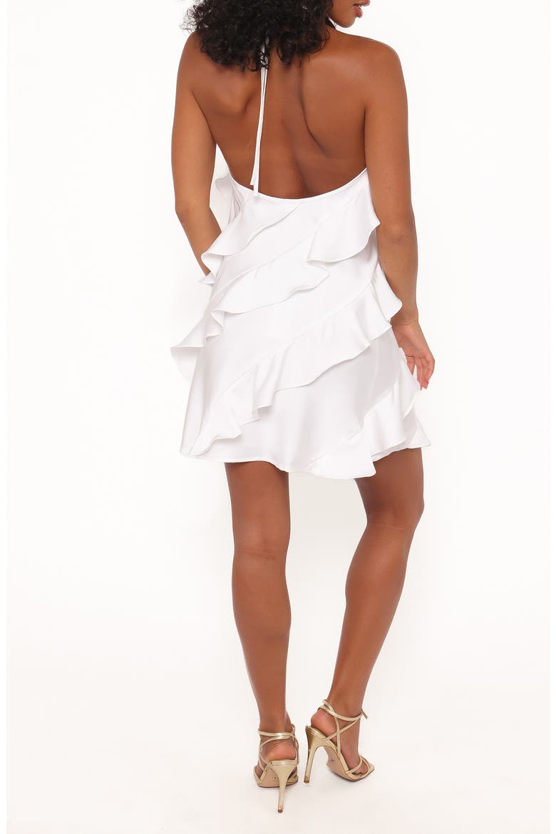 Valery Ruffle Halter Minidress, Alternate, color, WHITE