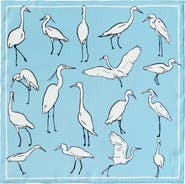 Lost Pattern "Little Egret" Silk Pocket Square