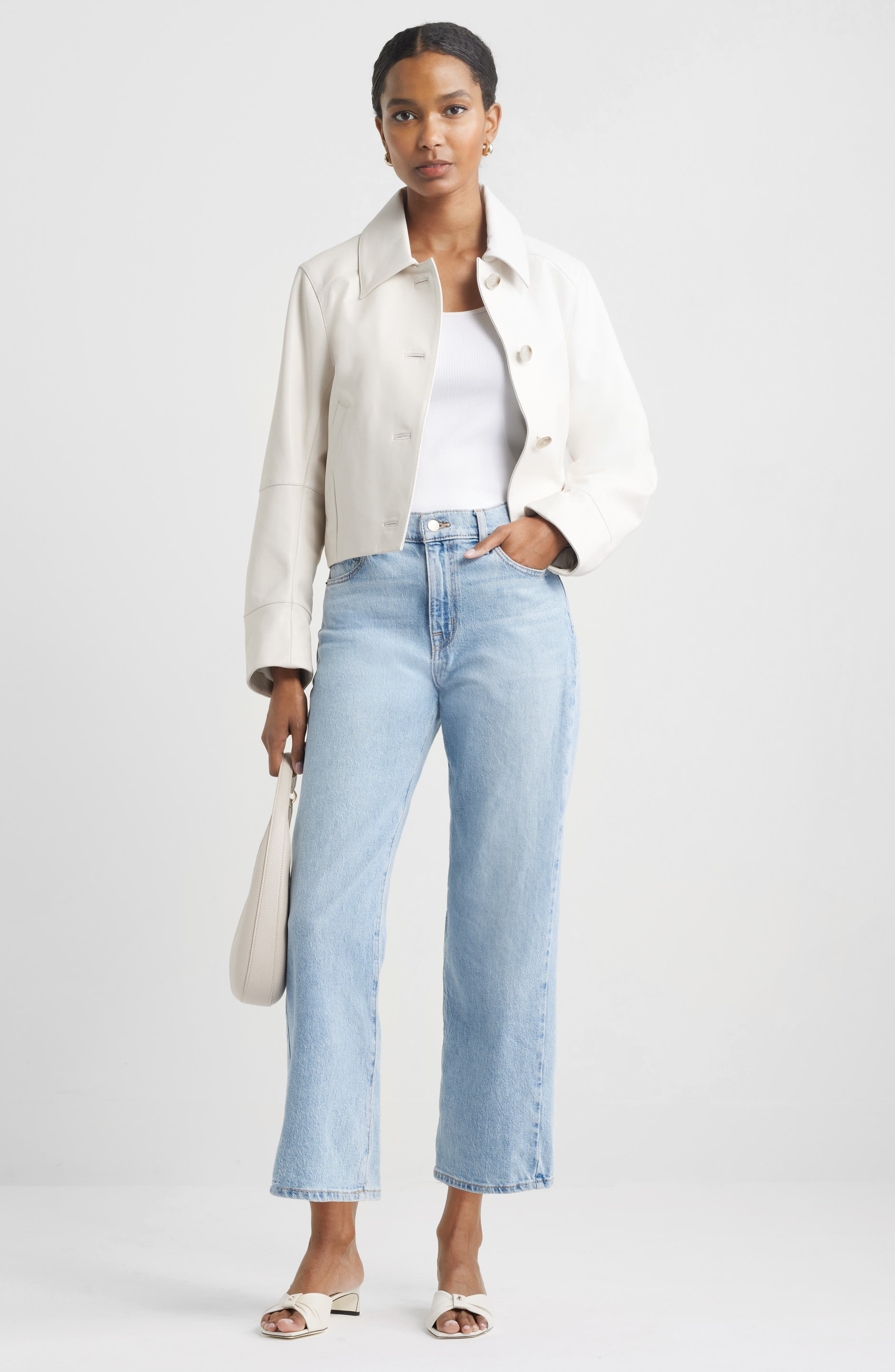 Crop Leather Jacket - image 2