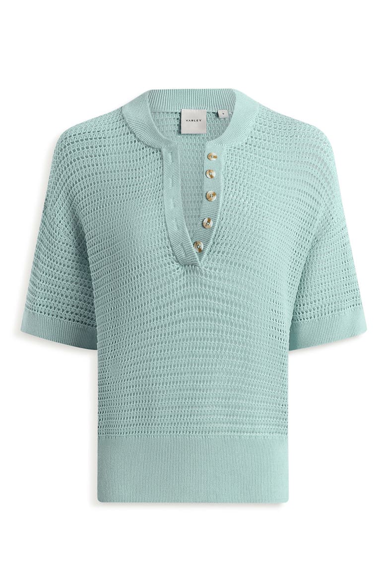 Callie Sheer Knit Cotton Top, Alternate, color, PORCELAIN BLUE