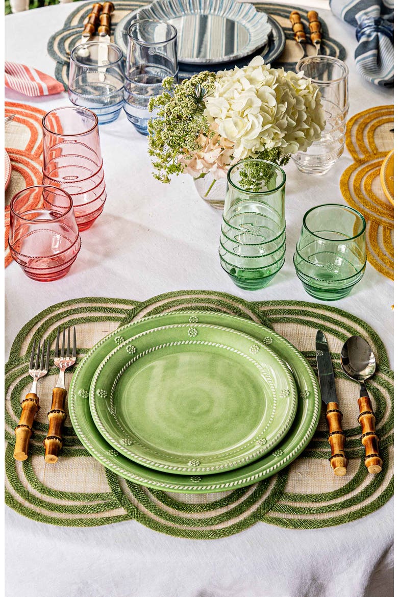 Set of 4 Scallop Stripe Placemats, Alternate, color, SEAGRASS