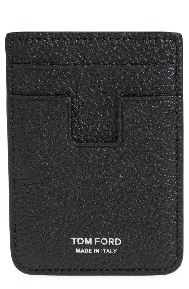 TOM FORD Soft Grain MagSafe Leather Card Case, Main, color, 1N001 Black