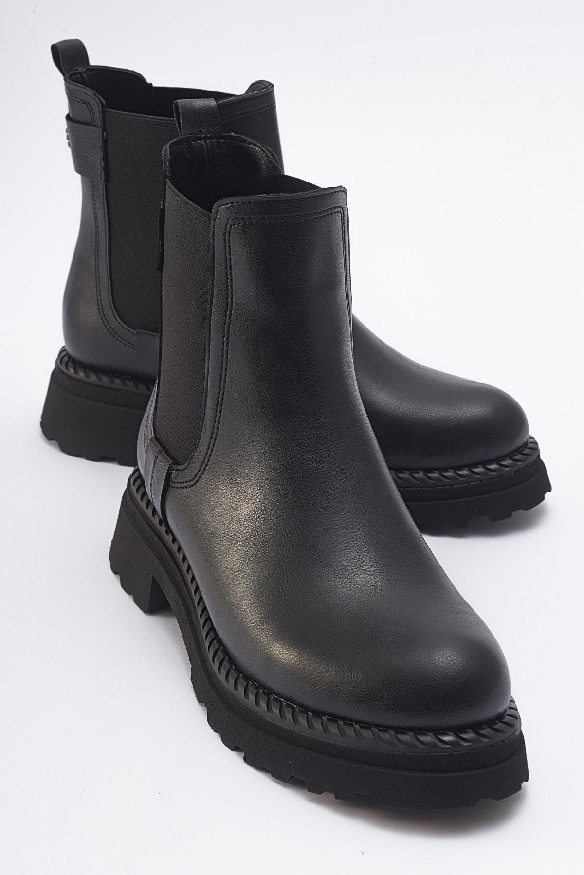 Marly Chelsea Boot, Alternate, color, Black Faux Leather