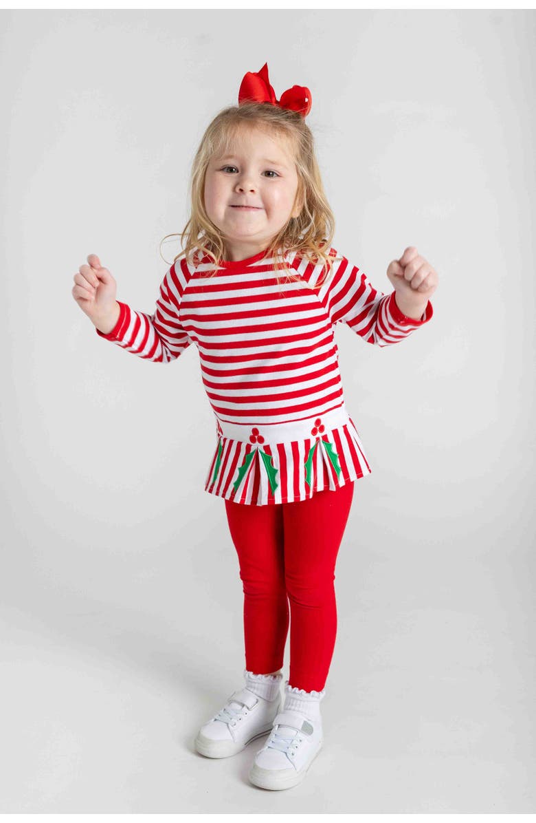 Florence Eiseman Knit Set With Holly, Alternate, color, Red, Green, White