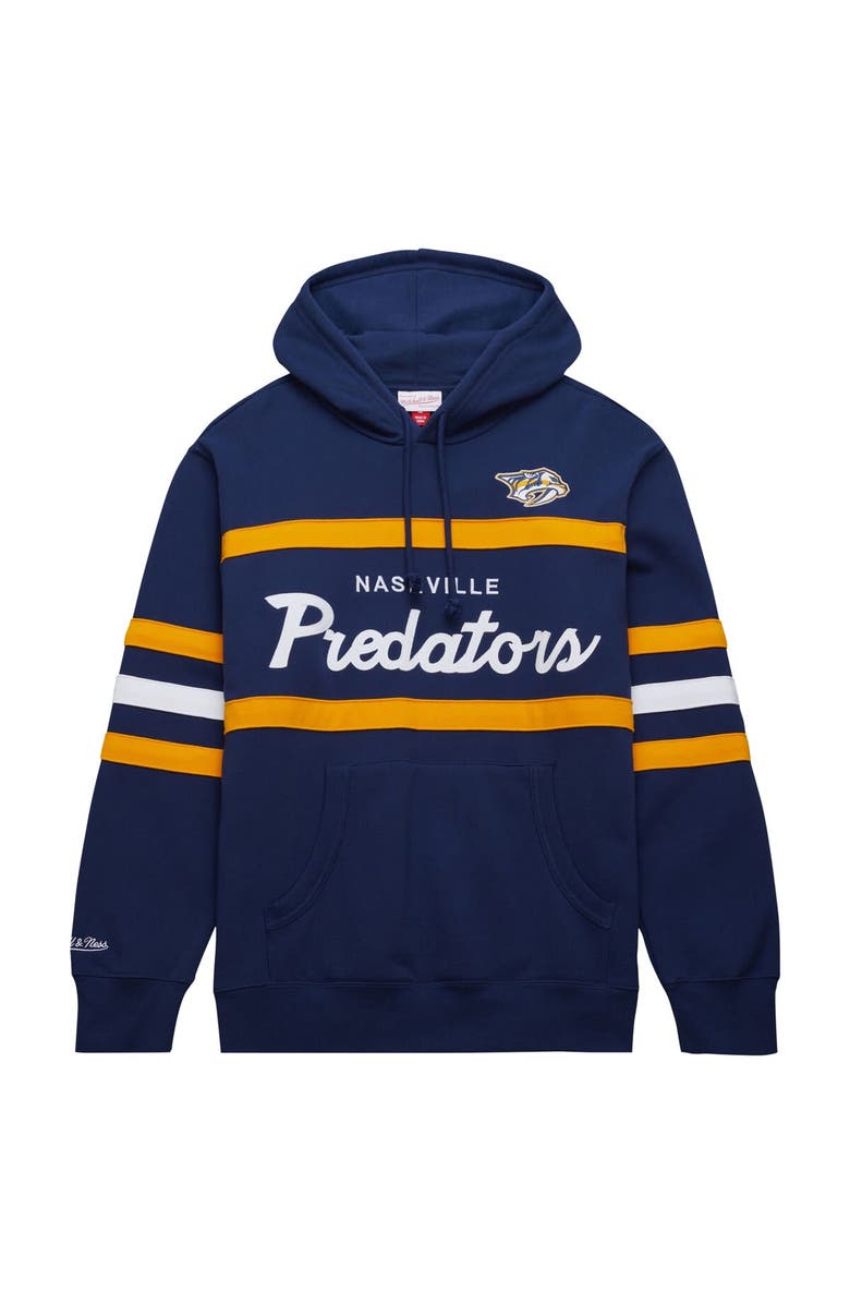 Mitchell & Ness Men's Mitchell & Ness Navy Nashville Predators Head Coach Pullover Hoodie, Alternate, color, Navy