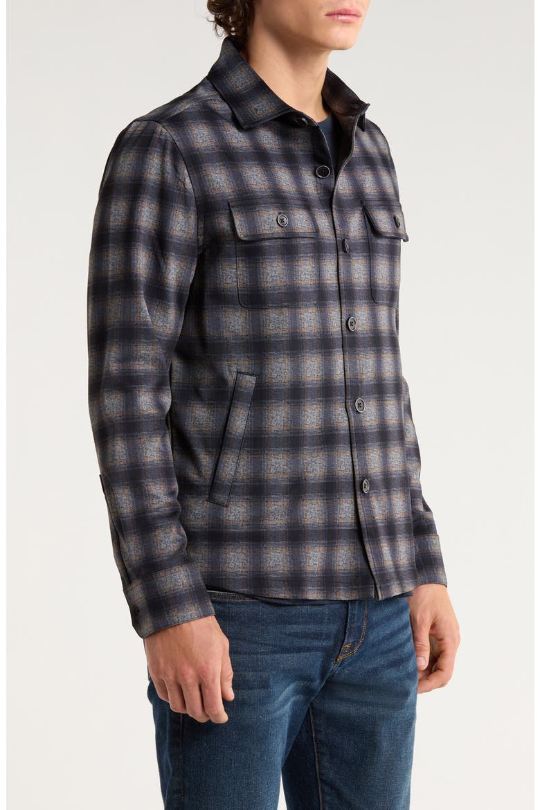 Kaleb Plaid Overshirt, Alternate, color, NAVY