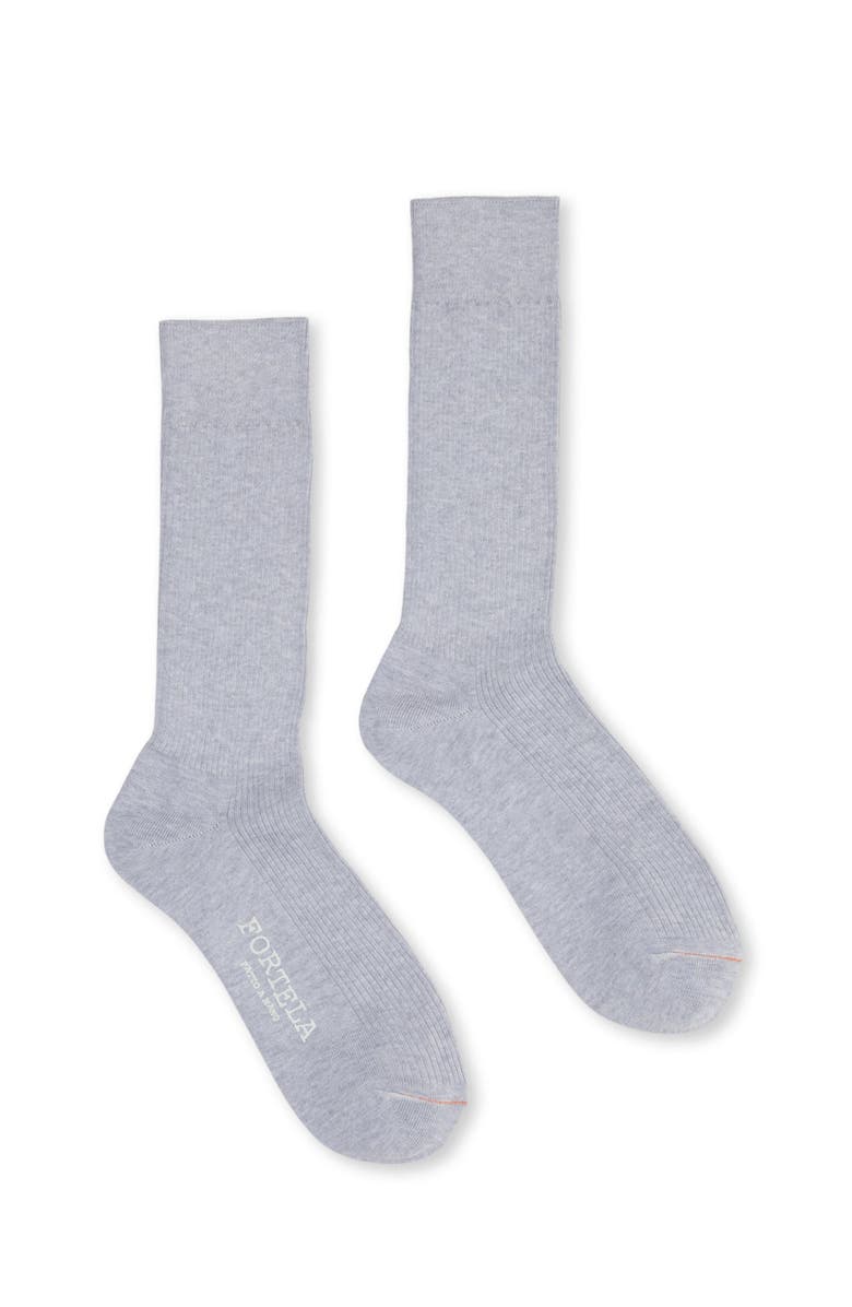 Fortela 2 Mid-Length Lisle Cotton Socks, Main, color, Grigioch1