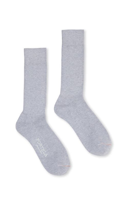 Fortela 2 Mid-length Lisle Cotton Socks In Gray