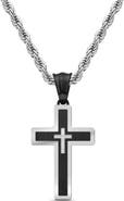 EDFORCE Men's Double Cross Pendant Necklace
