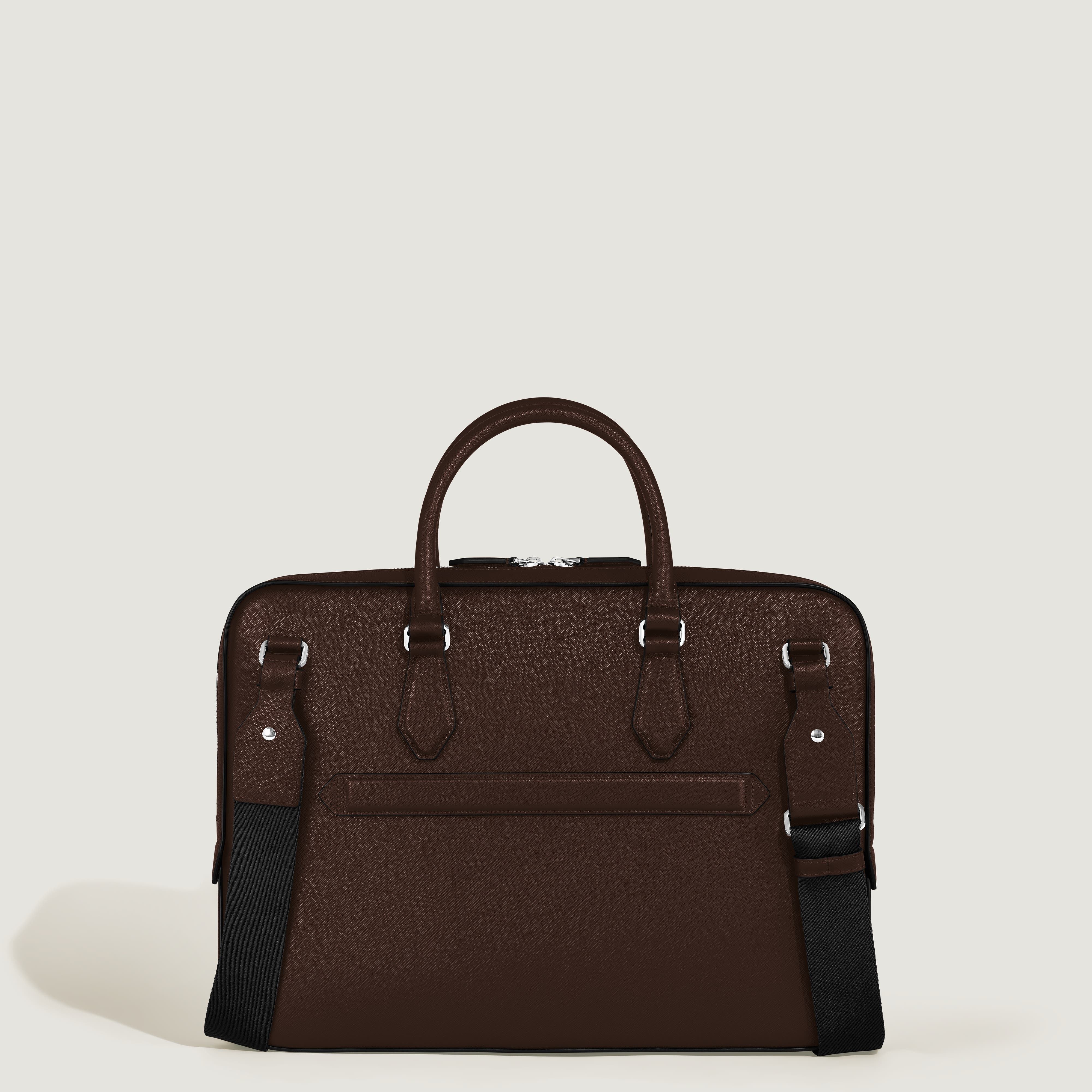 Sartorial Leather Thin Briefcase, Alternate, color, EBONY
