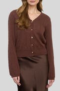 ZOE AND CLAIRE Pointelle Cotton Cardigan