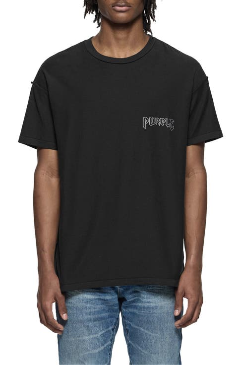 Tシャツ・カットソー PURPLE BRAND Men Tops P117HBGC Black Purple Brand P117-HBGO HWT Jersey SS Tee Black - Probus
