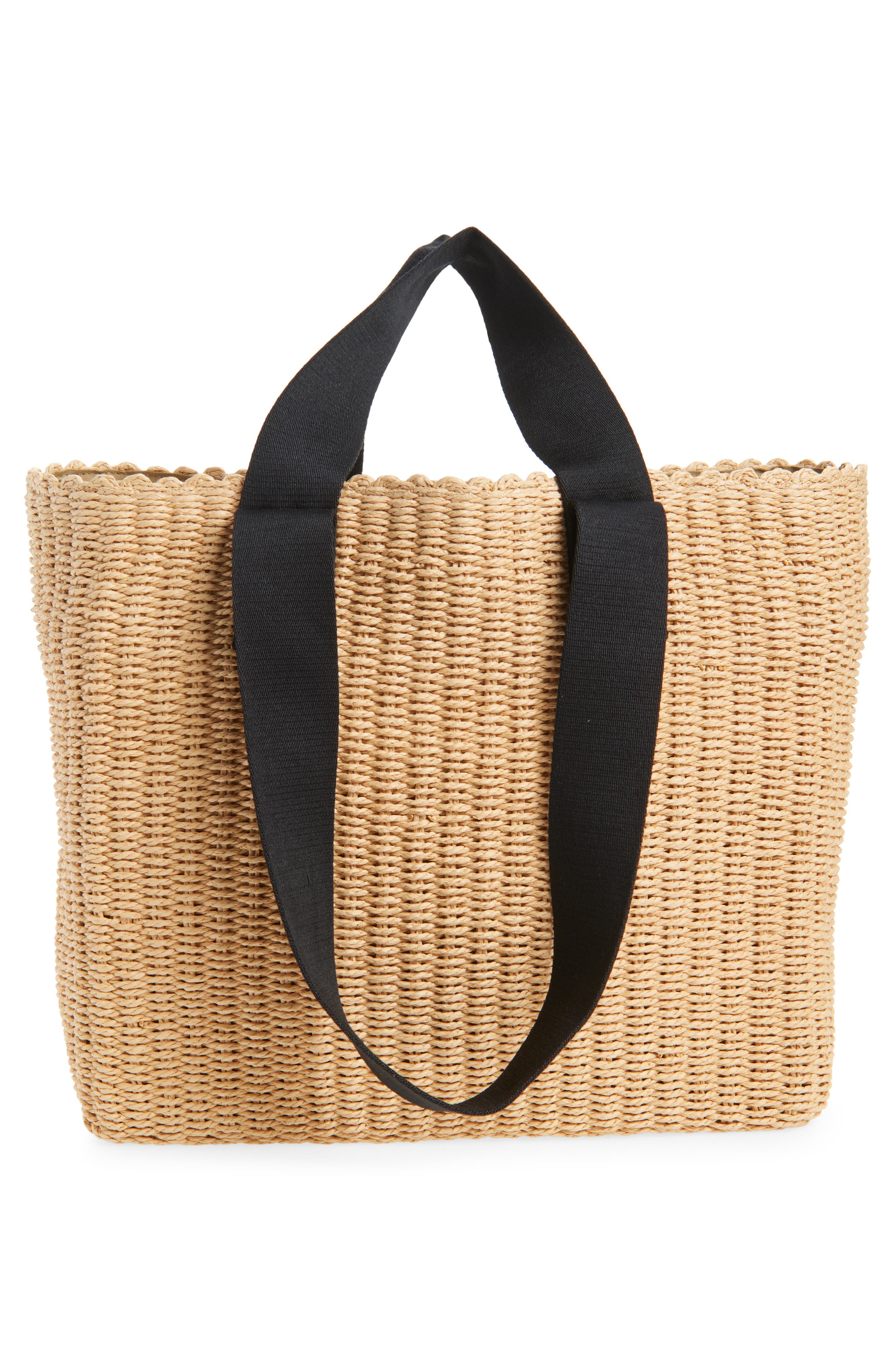 AllSaints Izzy Straw Tote, Alternate, color, Natural