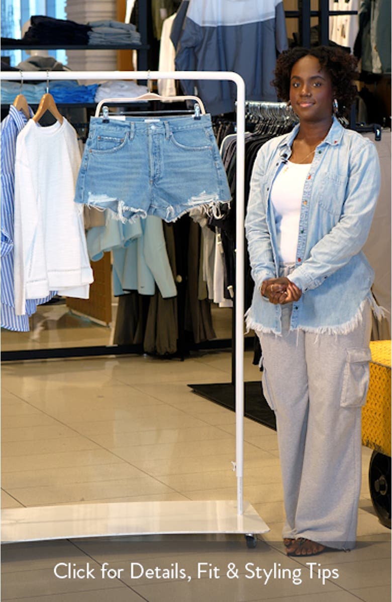 Parker High Waist Denim Cutoff Shorts, sales video thumbnail