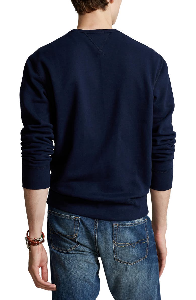 Polo Ralph Lauren Fleece Crewneck Sweatshirt, Alternate, color, Cruise Navy