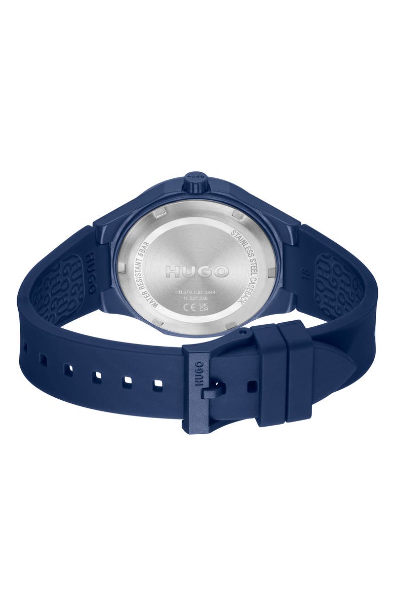 BOSS Lit For Him Rubber Strap Watch, 42mm, Alternate, color, Blue Dial